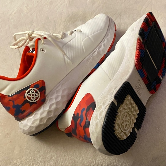 G FORE MG4 waterproof White and Red Golf Sneakers - Picture 1 of 10